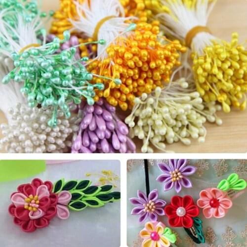 150pcs/lot Random Mixed Double Heads DIY Artificial Mini Pearl Flower Stamen Pistil Floral Stamen For Wedding Decoration DI