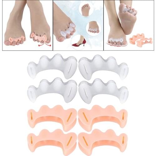 2 Pairs Toe Separator Durable Silicone Soft Thumb Eversion Corrector Alleviate Pain Safe Repeated Use Wholesale Finger Separator