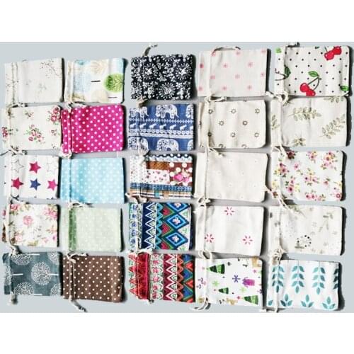 20pcs Small Gift Bags for Jewelry Display Packaging Cotton Cloth Storage Bag Jute Bags Gift Drawstring Bag Wedding Party Favors