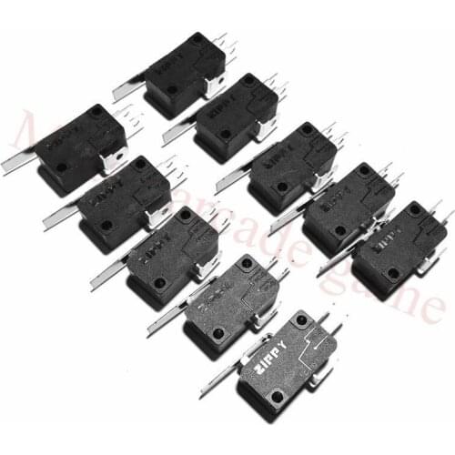 20pcs 3pin ZIPPY Micro Switches 4.8mm terminals Male connector microswitches for Arcade push button game machine accessories