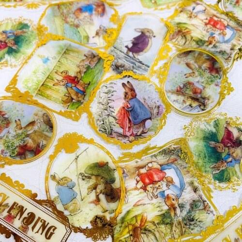 30PCS Vintage Bunny Daily Fairy Tale Sticker DIY Scrapbooking TAG. Bottom Collage Phone Diary Happy Plan Gift Sealing Decoration