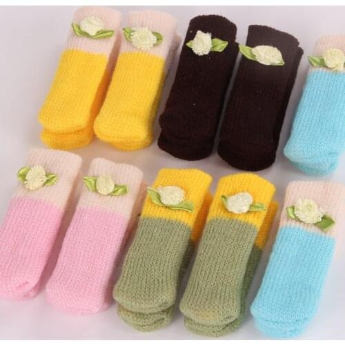 4pcs/set Anti-slip Chair Leg Socks Floor Protection Knitting Socks Table Legs Socks Furniture Feet Sleeve Covers Home Decor