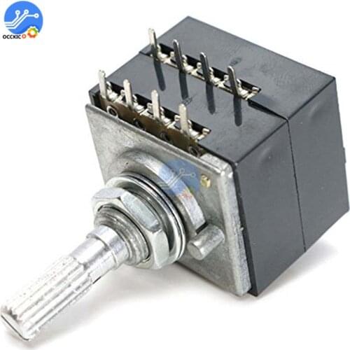 50K 100K ALPS Volume Potentiometer Dual Stereo Volume Control Rotary Switch 8 Pin Sound Control for AMP HIFI Amplifier
