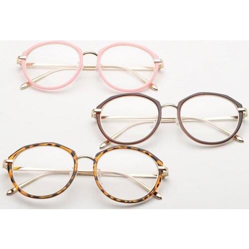 Flat Light Lens New 2021 Popular Big Box Nearsighted Eyeglass Frame Retro Metal Glass
