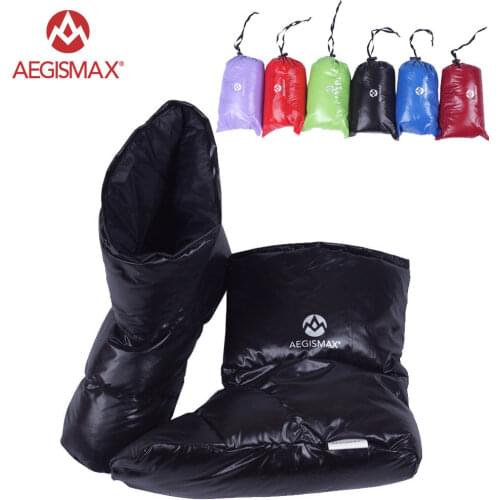 AEGISMAX Duck Down Slippers Shoes Bootees Boots Footwear Camping Feet Cover Warm Hiking Outdoor