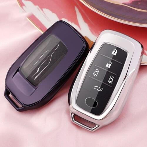 TPU Car Key Cover Key Case For Toyota Alphard VELLFIRE PREVIA RAV4 Hilux Fortuner Land Cruiser Auto Accessories Ring