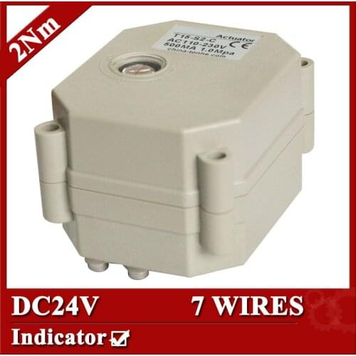 DC24V electric valve actuator, 7 wires(CR702) automated control actuator for valve, 2Nm, indicator type