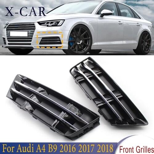 X-CAR 1 Pair Front Left Right Bumper Fog Light Lamp Grilles Car Accessories 8W0807681R 8W0807682R For Audi A4 B9 2016 2017 2018