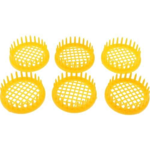 6x Yellow Beekeeping Queen Bee Rearing Cages Isolating Holder Catcher Needle