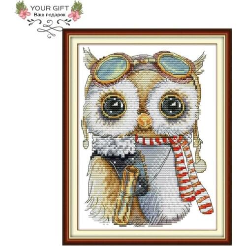 Joy Sunday Lovely Owl Cross Stitch DA278 14CT 11CT Counted Stamped Lovely Owl Wholesale Joy Sunday Cross Stitch Kit