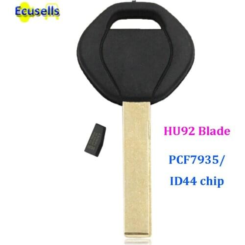 Transponder Key With Blank Blade HU92 and Virgin Transponder Chip ID44 PCF7935 For BMW 3 5 6 SERIES X3 X5 Z4 Z8
