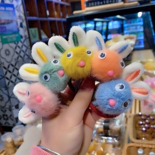 New style childrens hair ring holster, cute rabbit hair ring, baby tie hair, head rope, sweet rubber band hair ring