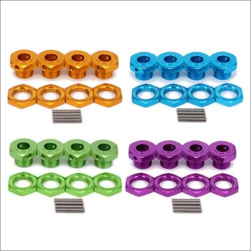 M17 Wheel Hex Hubs Adapter Nut Fine w/Pin 17mm for 1/8 RCModel Car Aluminum HPIHSPTraxxas Losi Axial Kyosho Tamiya Redcat Himoto