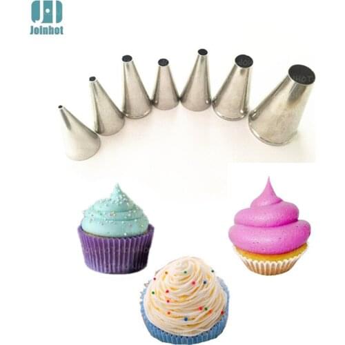 JOINHOT #1-#4 round cake icing piping tips stianless steel good quality nozzles 7 size for choose