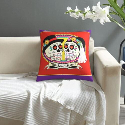 Mexican Skull pattern print Cushion Cover Decorative Pillowcase Chair Seat Square Car Pillow Cover Home Living Textile