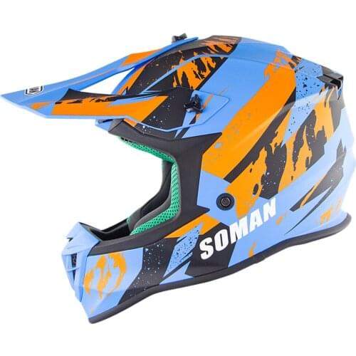 Motorcycle Full Face Helmet Motorbike Scooter Racing Modular Helmet Blue