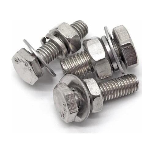 M6 M8M10 304 Stainless Steel Outer Hexagon Screw Nut Set Large Full Extended Full Thread Outer Hexagon Bolt