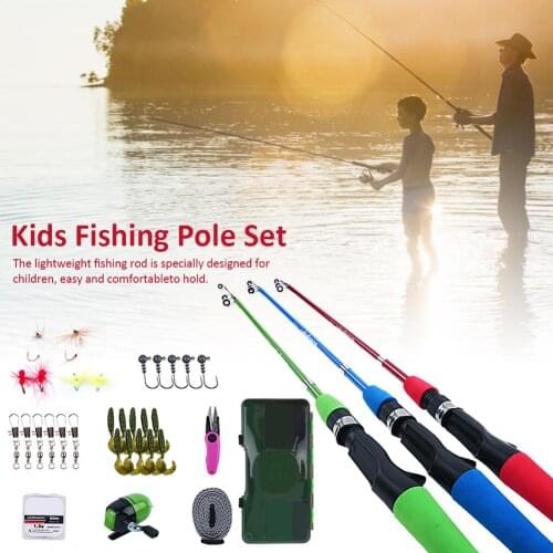 Fishing Pole Set Ultralight Retractable Portable Easy To Hold Fishing Rod Set Fishing Equipment Suitable For Kids Beginngers
