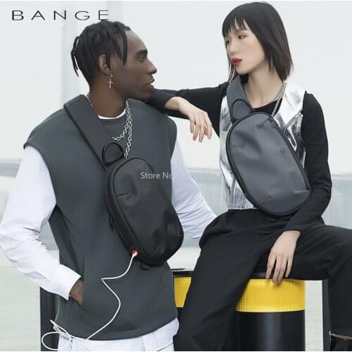 Xiaomi Fashion Chest Bag Waterproof Large Capacity Shoulder Bag Messenger Bag USB Charging Travel Sport Crossbody Packs