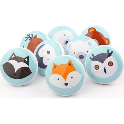 New Ceramic Round Single Hole Handle Nordic Pastoral INS Drawer Antique Cabinet Drawer Kitchen Children Room Furniture Pulls Diy