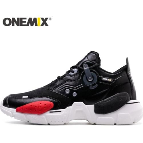 ONEMIX Men Sneakers Leather Running Shoes for Men Outdoor Walking Mens Shoes Sports Fashion Professional Trainers Sneaker Shoes