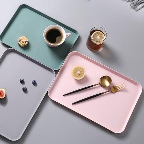 Fruit Dessert Plastic Storage Tray Nordic Plastic Tray Rectangular Storage Tray Multi-function Fruit Dessert Tray Kitchen Suppli