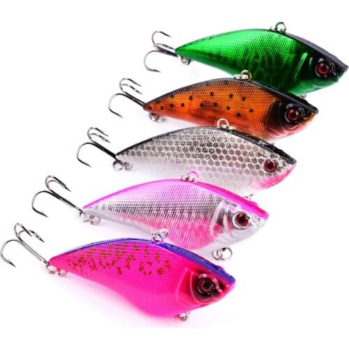 1pcs 7.5cm 17g Hard bait Fishing Lure VIB rattlin Hooks Fishing Sinking jig wobbler Vibra Rattlin Hooktion Lures Crank Baits