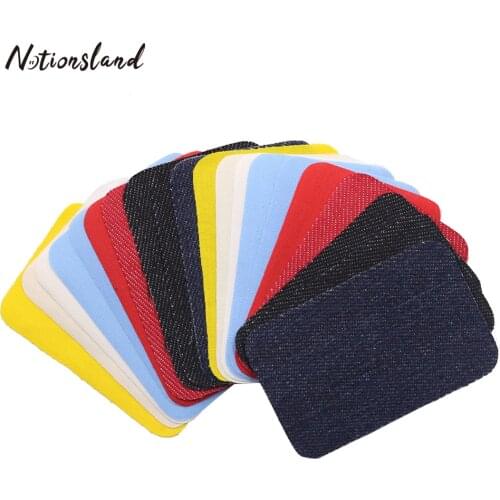 Mixed 20pcs Jeans Patch Iron On Patches Repair Elbow Knee Denim Small Patches for Clothes DIY Stickers Sewing Accessories