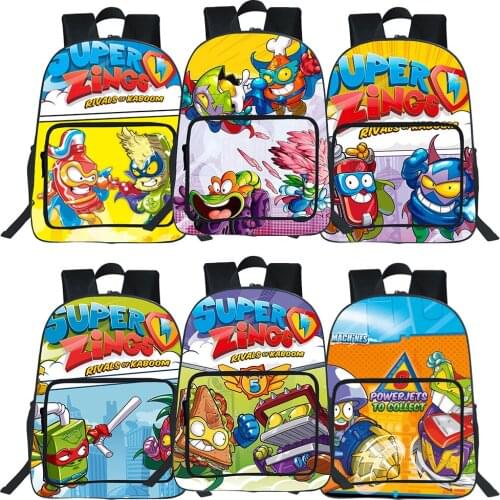 Game Super Zings Backpack Teens Daily Backpack Men Travel Bag Casual Cartoon Double-layer Bookbag Students Backpack Children Bag