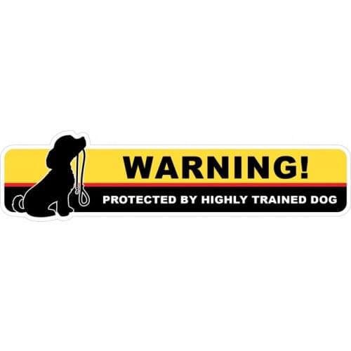 S40888# Self-adhesive Decal Protected by Highly Trained Dog Car Sticker Waterproof Auto Decors on Bumper Rear Window