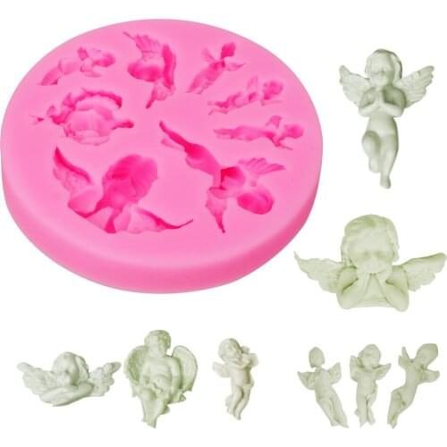 Sugarcraft 8 Angel Babies Kitchen Accessories Baking Tool Silicone DIY Cake Decorating Tools Chocolate Candy Mould Cookie Mold