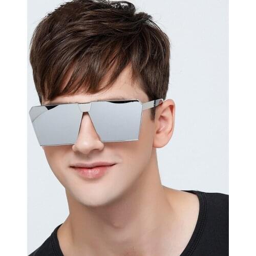 ZAOLIHU Mirror Mens Square Sunglasses Fashion Rectangle Design Women Eyeglassess Colorful Lens Adult Eyewear UV400 Shades Gafas