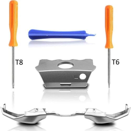 Replacement LB RB Buttons +Silver Bumpers Trigger Middle Pad +T8 T6 Screwdriver Repair Parts Tool for XBOX ONE Elite Controller