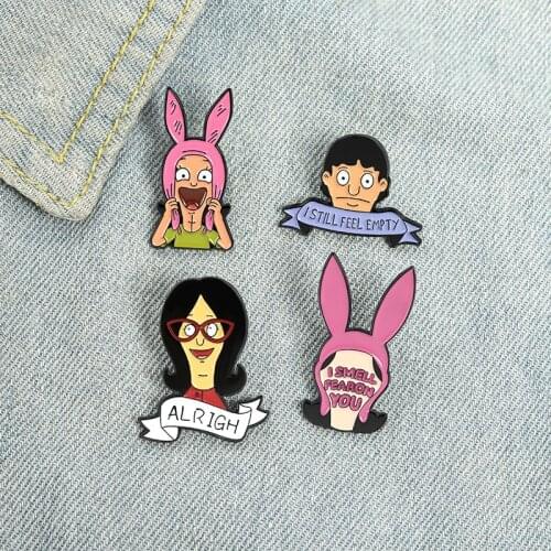 Bobs Family Enamel Pins Anime Characters Brooches for Women Cute Backpacks Lapel Pin Badge Cartoon Jewelry Gifts for Friends