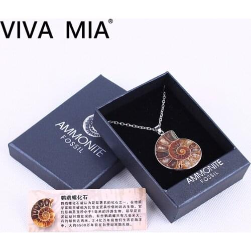 1PC Fossils Pendants necklace Natural Stone Seashell Snail Ocean Conch Animal Necklaces Statement Men Women Jewelry