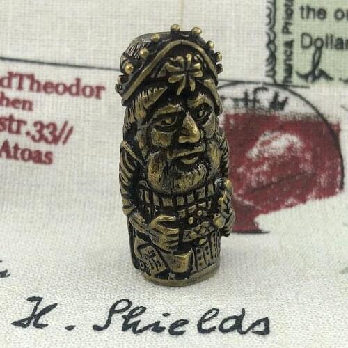 1PC Day Vulcan Statue Retro Brass Copper EDC Paracord Beads Knife Beads Umbrella Rope Cord Necklace Bracelet Lanyard Pendants