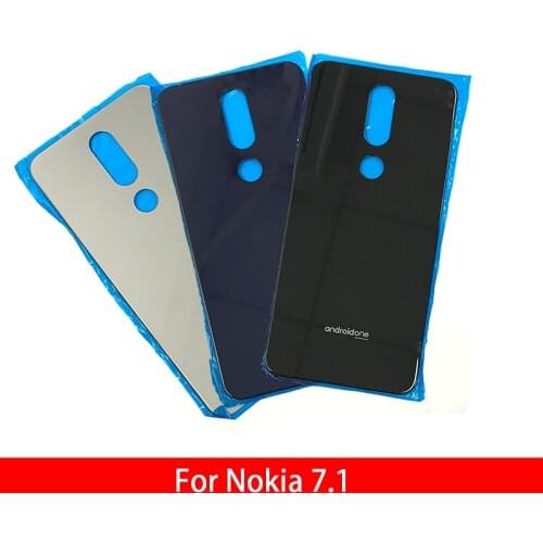 10pcs/lots For Nokia 7.1 Back Glass Rear Cover Battery Door Housing Battery back cover