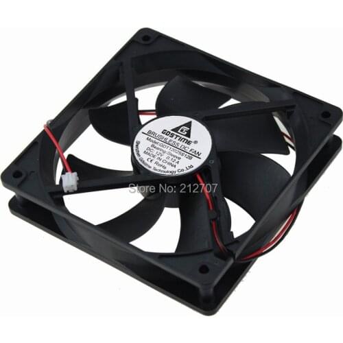 5pcs/lot Gdstime Silent 120x120x25mm 120mm DC 12V 2 Pin Brushless Computer Cooling Fan