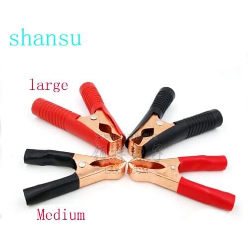 2Pcs 50A 100A Red + Black 80mm 90mm Crocodile Car Caravan Van Battery Test Lead Clips Best Promotion Alligator Clips