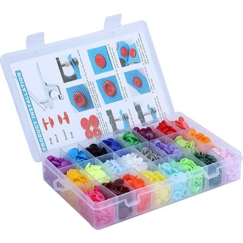 400 Set 20 Colors T5 Plastic Snap Fasteners Non-sew Buttons Pliers Screwdrivers With Storage Boxes For Handicraft Projects