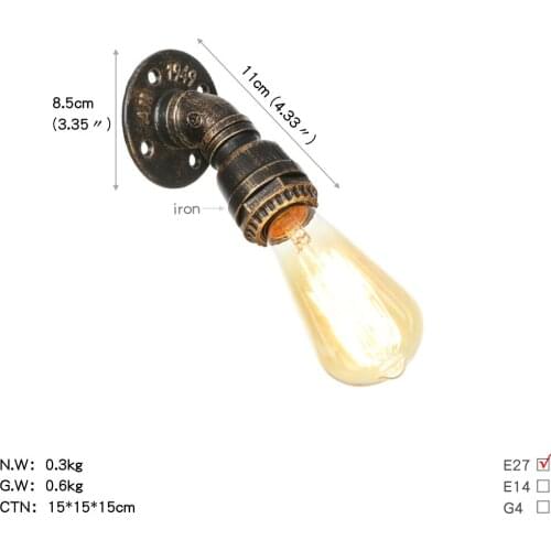 American industrial wind retro wall lamp LED E27 bedside wall lamp aisle balcony bar staircase corridor decorative lighting