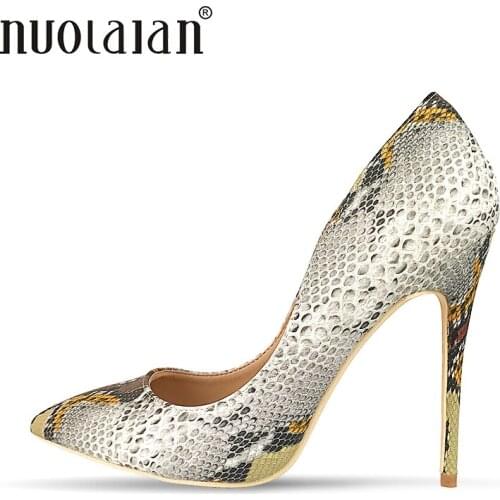 Brand Shoes Woman High Heels Women Shoes Pumps Stilettos Shoes For Women High Heels 12CM Snake Printed Party Wedding Shoes