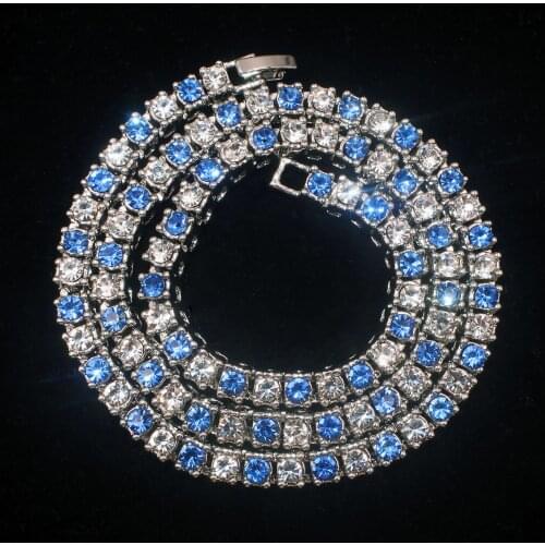 5 MM Women Chokers Necklace With Charm Religion Jewelry Mens Hip Hop 1 Row Tennis Chain Iced Out Rapper Rock Singer