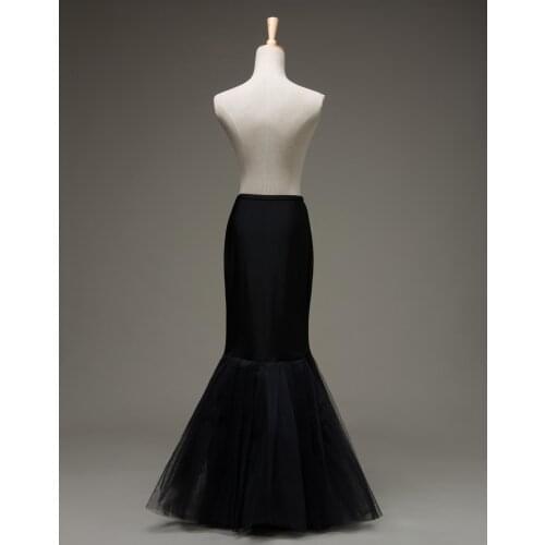 Black Hoopless Cocktail Mermaid Fishtail Crinoline Petticoat Slip