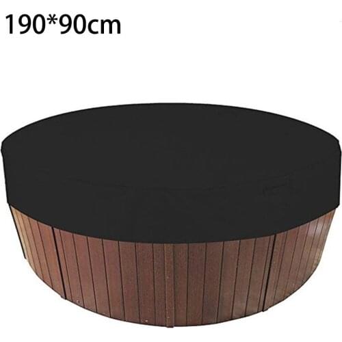 Black Bathtub Cover Round Anti-UV Protector Spa Hot Tub Dust Waterproof Covers Anti-UV Material Waterproof 900T Cloth garden