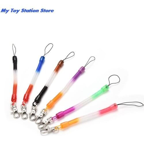 Elastic rope spring rope mobile phone chain plastic Toy Keychain Retractable telephone cord spring key chain tool