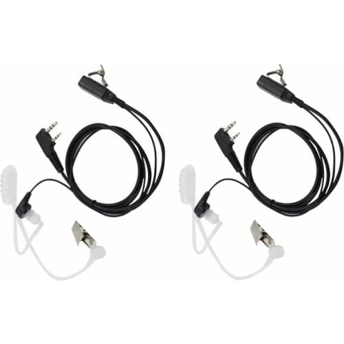 2 PCS Covert Acoustic Tube Earpiece Headset Mic In-ear Earpiece For Kenwood Baofeng UV-5R BF-888S CB Radio Accessories