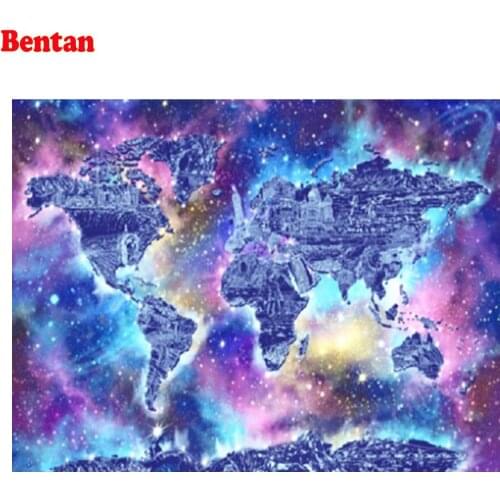 Dream World Map Starry Sky Art 5D Diamond Painting Diamond Embroidery Rhinestones Craft Needlework Cross Stitch DIY Wall Decor