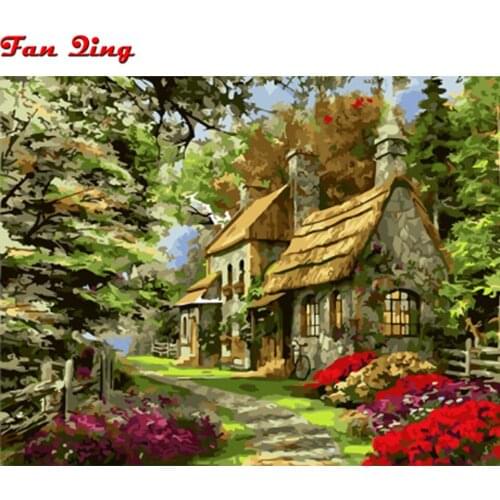 Beautiful Forest House Landscape 5D Diamond Painting Embroidery Full Square Drill Full Round Mosaic Home Room Decoration Gift