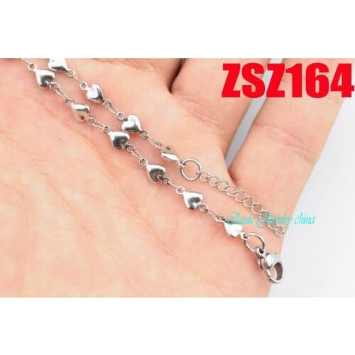 Small heart shape stainless steel brace lace fashion bracelet fashion jewelry 20pcs ZSZ164